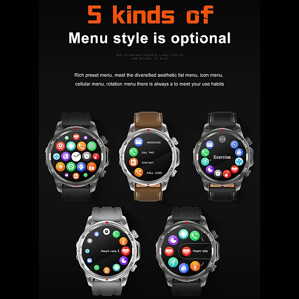 Smartwatch Microwear DK68 - Brown Leder