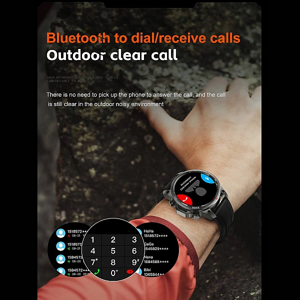 Smartwatch Microwear DK68 - Brown Leder
