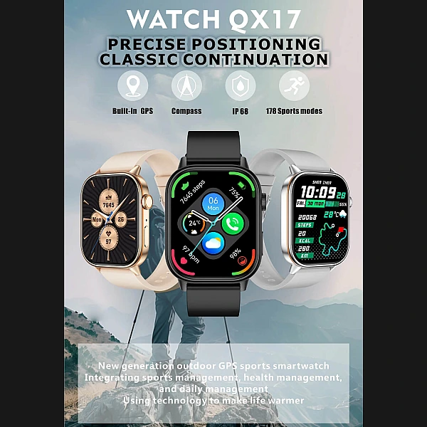 Smartwatch Microwear QX17 - Gold Silicone Smartwatch Microwear QX17 - Gold Silicone