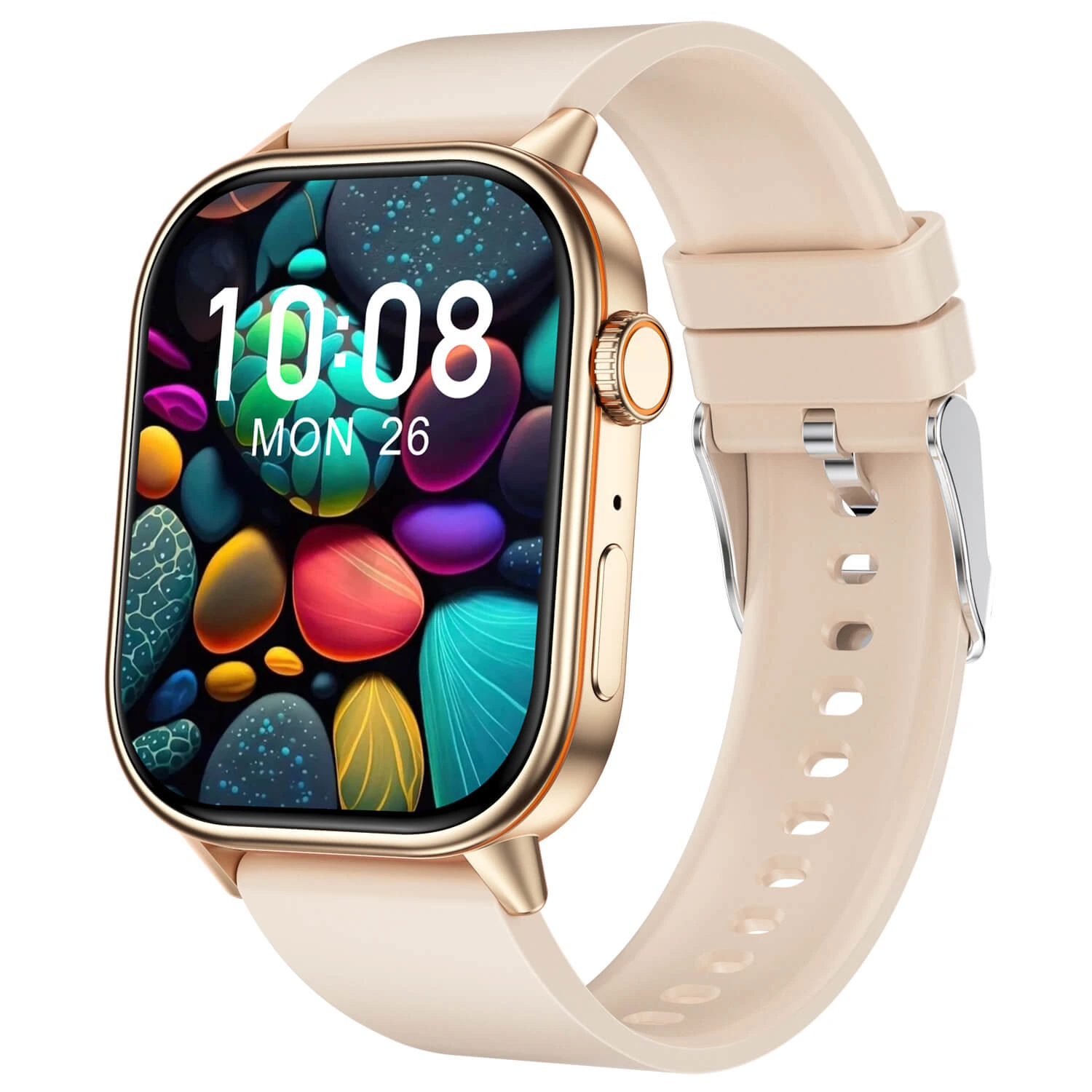 Smartwatch Microwear QX17 - Gold Silicone Smartwatch Microwear QX17 - Gold Silicone
