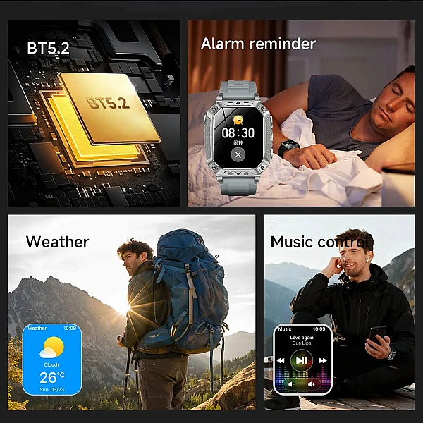 Smartwatch Microwear AK86 - Black Steel Smartwatch Microwear AK86 - Black Steel
