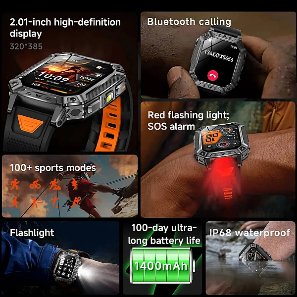 Smartwatch Microwear AK86 - Black Steel Smartwatch Microwear AK86 - Black Steel