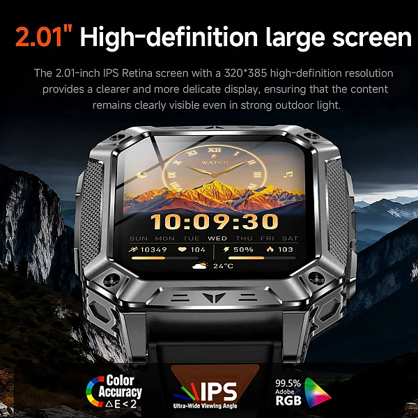Smartwatch Microwear AK86 - Black Steel Smartwatch Microwear AK86 - Black Steel