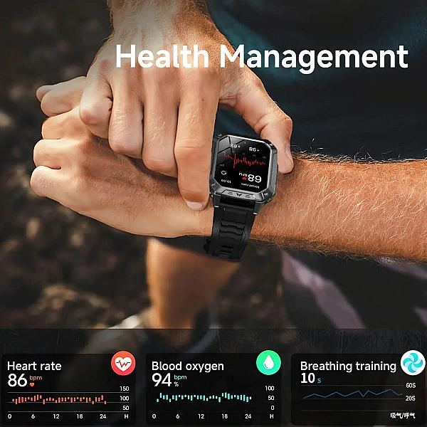 Smartwatch Microwear AK86 - Black Steel Smartwatch Microwear AK86 - Black Steel