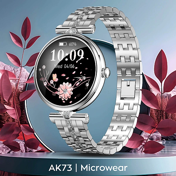 Smartwatch Microwear AK73 - Silver Diamond Steel Smartwatch Microwear AK73 - Silver Diamond Steel