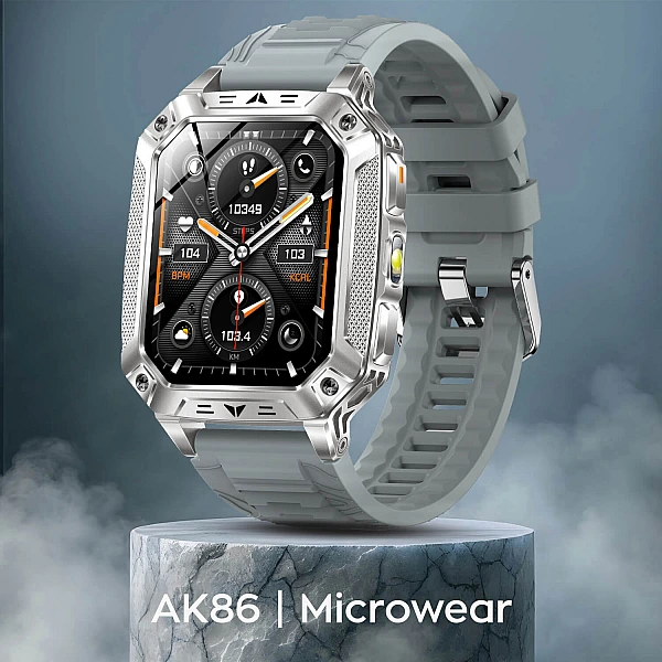 Smartwatch Microwear AK86 - Grey Silicone
