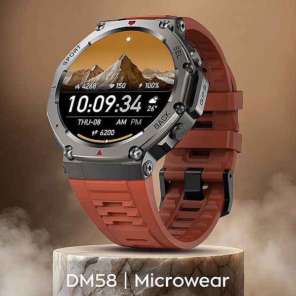 Smartwatch Microwear DM58 GPS – Red KeramikSilicone Smartwatch Microwear DM58 GPS – Red KeramikSilicone
