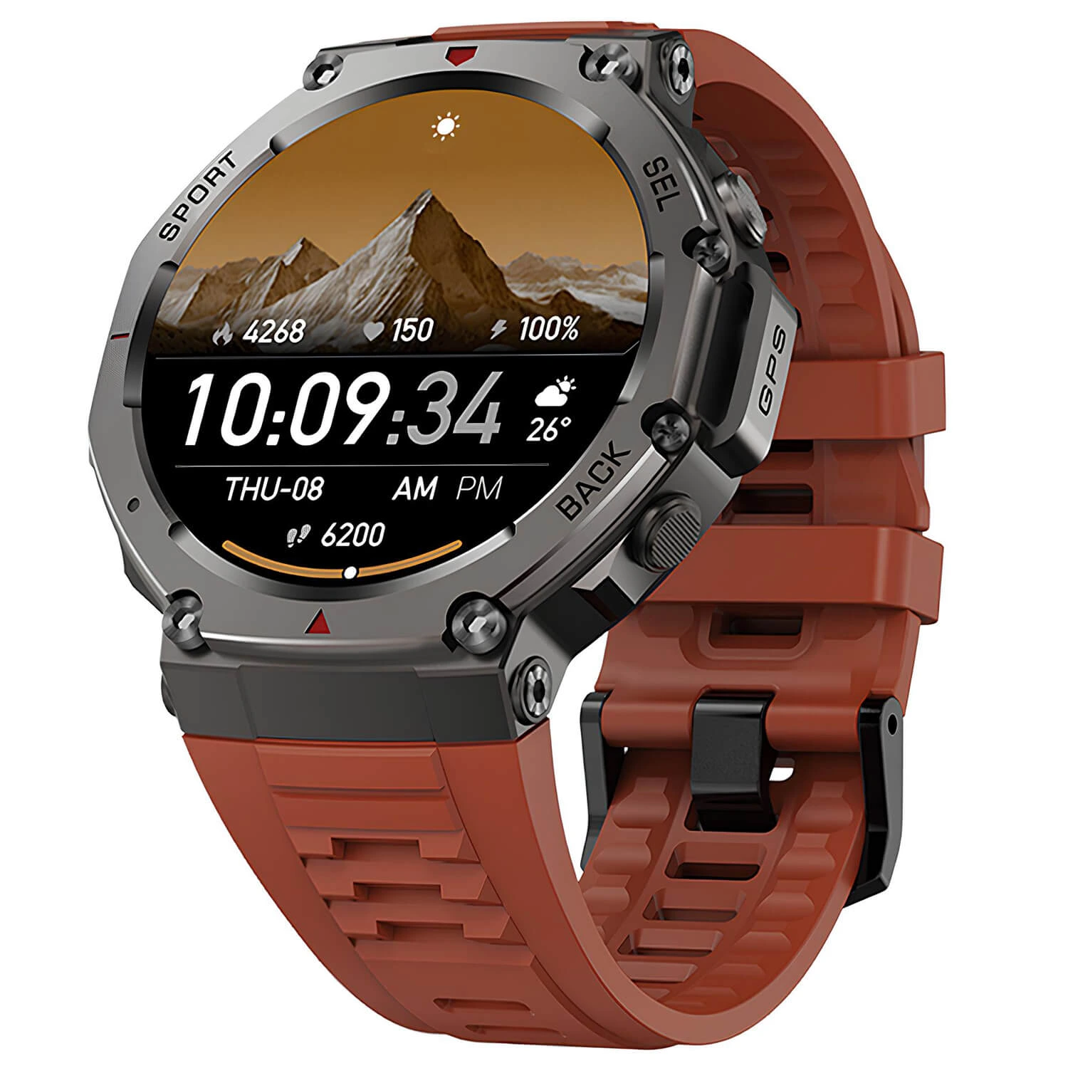 Smartwatch Microwear DM58 GPS – Red KeramikSilicone Smartwatch Microwear DM58 GPS – Red KeramikSilicone