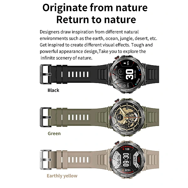 Smartwatch Microwear MK68 - Army Green Silicone Smartwatch Microwear MK68 - Army Green Silicone