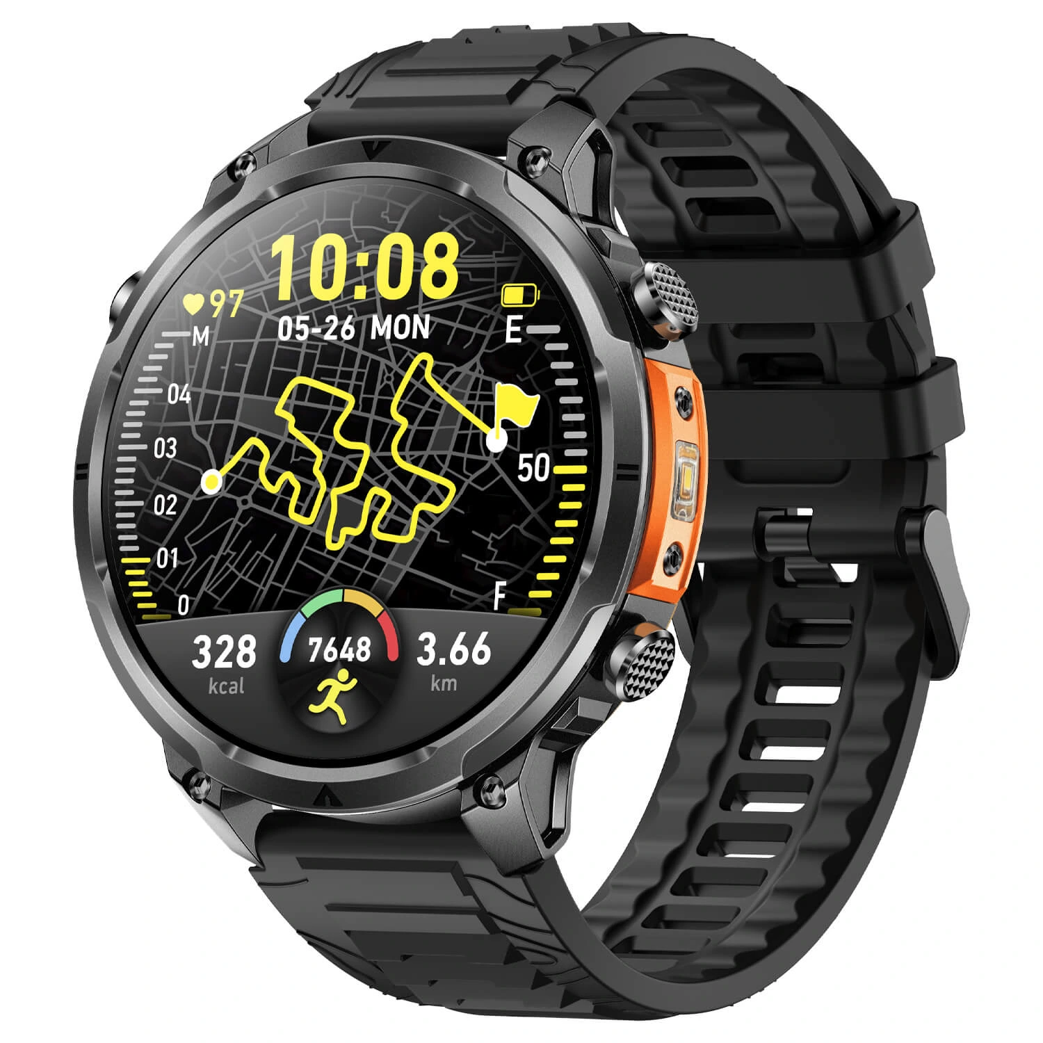 Smartwatch Microwear MK100 - Black Silicone Smartwatch Microwear MK100 - Black Silicone