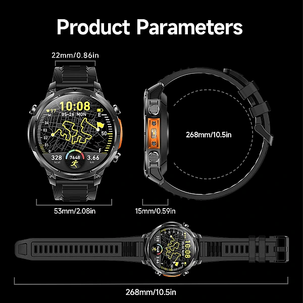 Smartwatch Microwear MK100 - Black Steel Smartwatch Microwear MK100 - Black Steel