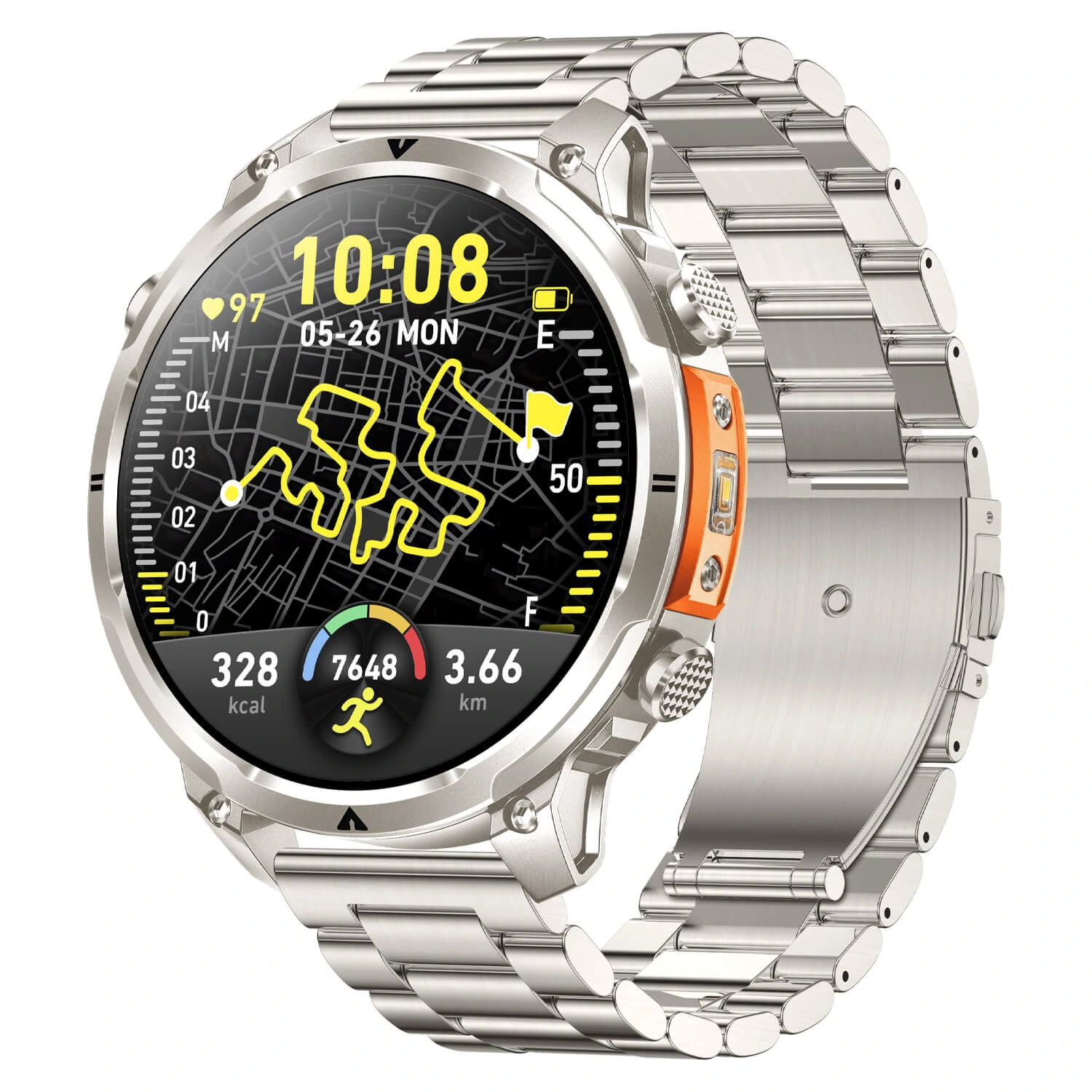 Smartwatch Microwear MK100 - Silver Steel Smartwatch Microwear MK100 - Silver Steel