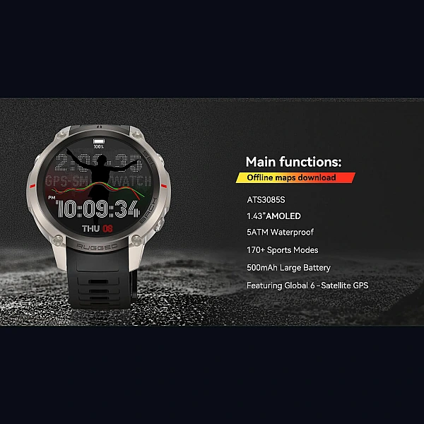 Smartwatch Microwear DM59 – Black Silicone Smartwatch Microwear DM59 – Black Silicone