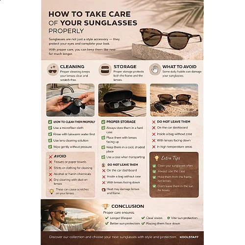 So pflegst du deine Sonnenbrille richtig