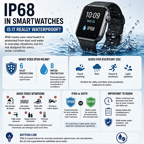 Was bedeutet IP68 in einer Smartwatch? Ist es wirklich wasserdicht?