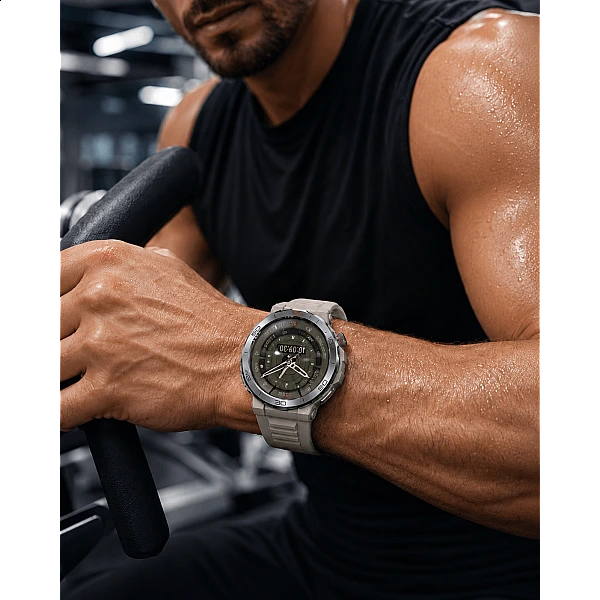 Smartwatch Microwear MK68 – Beige Silicone
